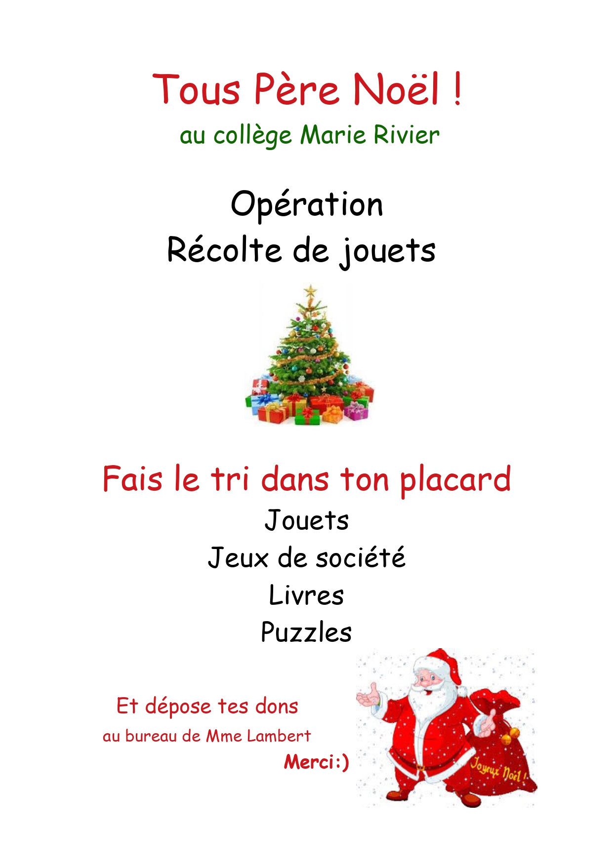 AFFICHAGE RECOLTE DE JOUETS