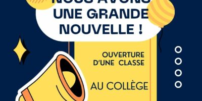 L’ouverture d’une classe de 6ème est officialisée !