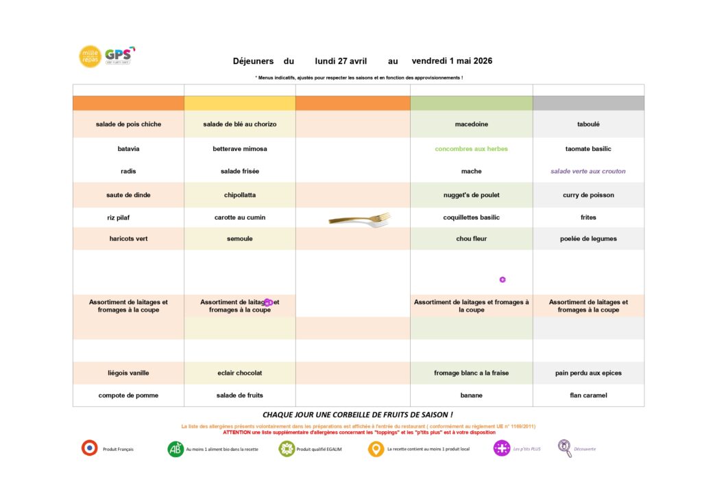 Menus Collège