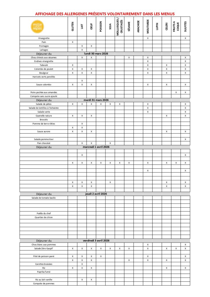 Collège Allergènes