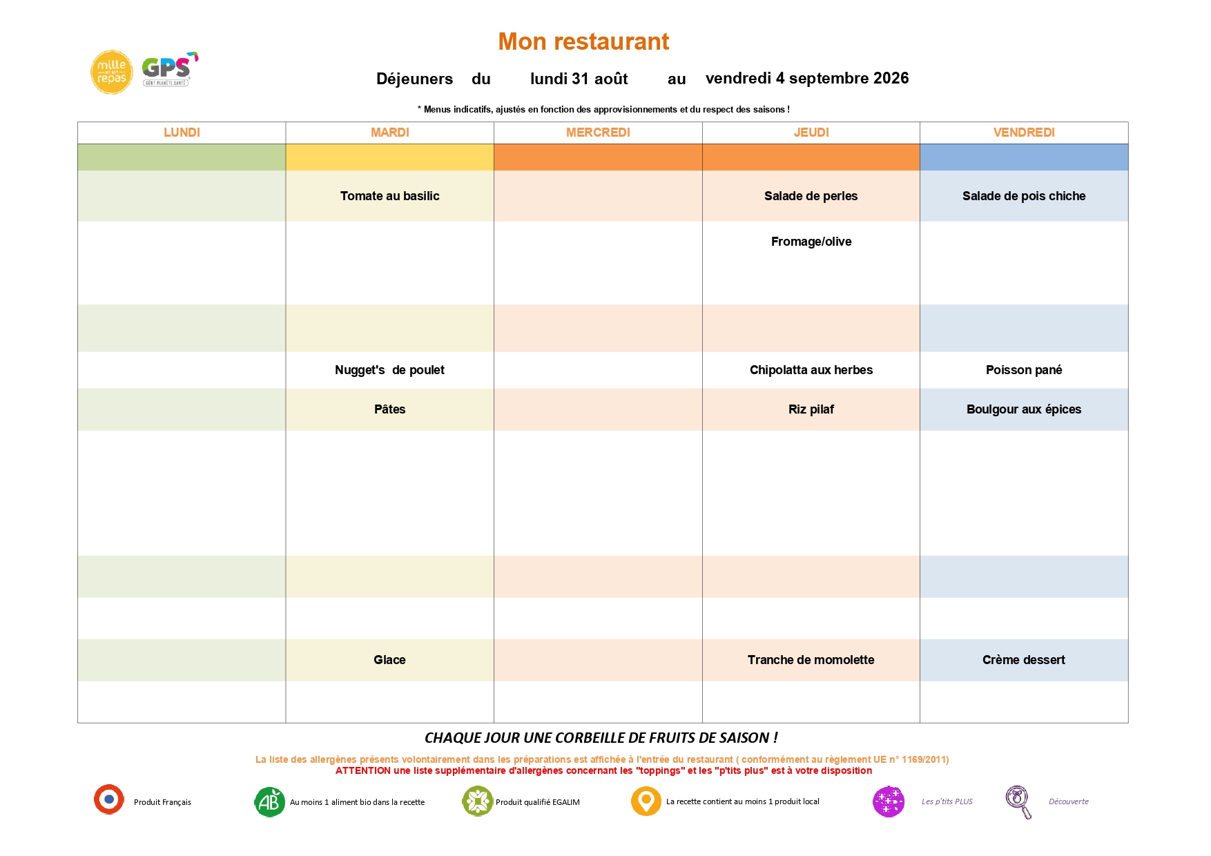 Menus