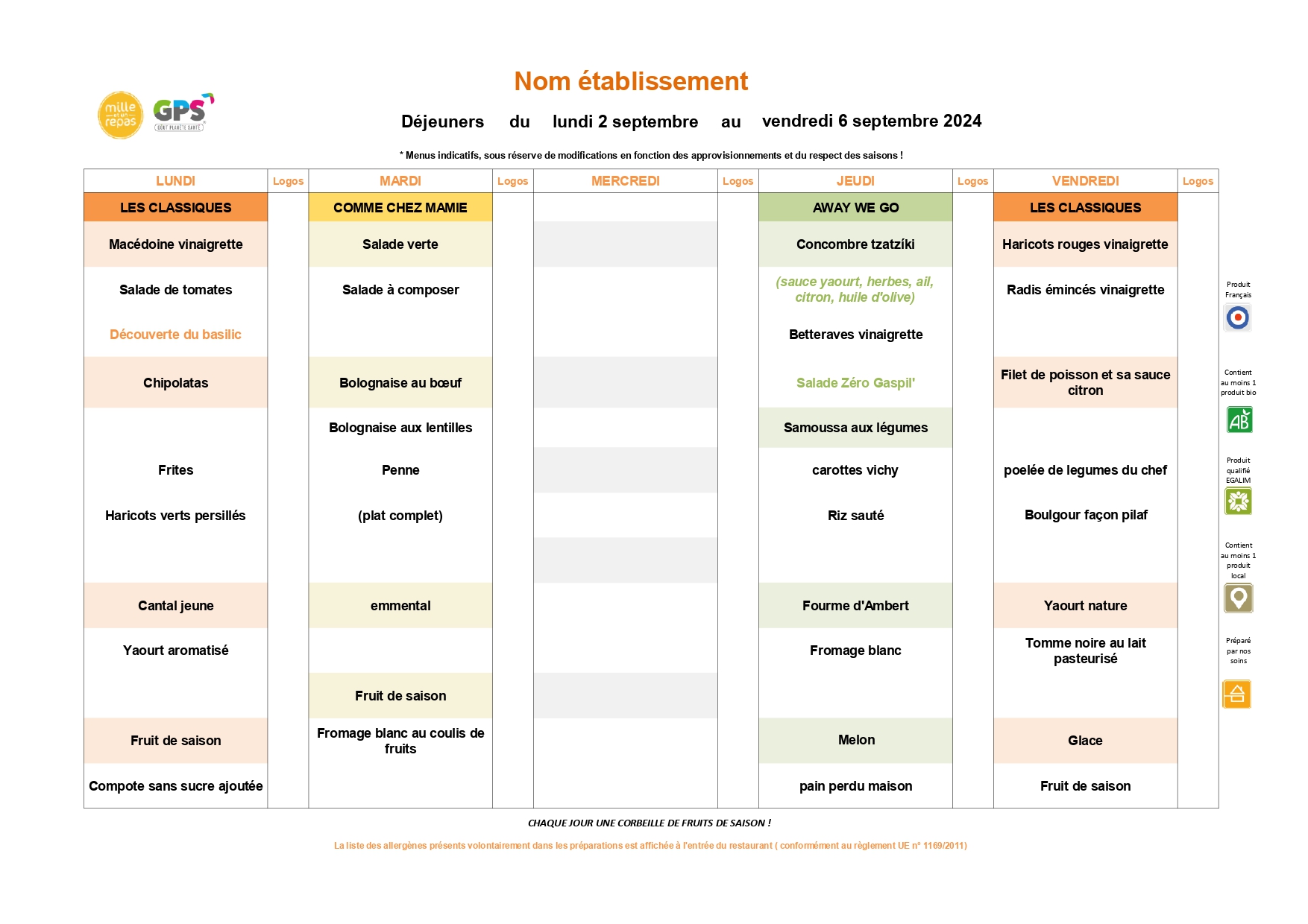 Menus