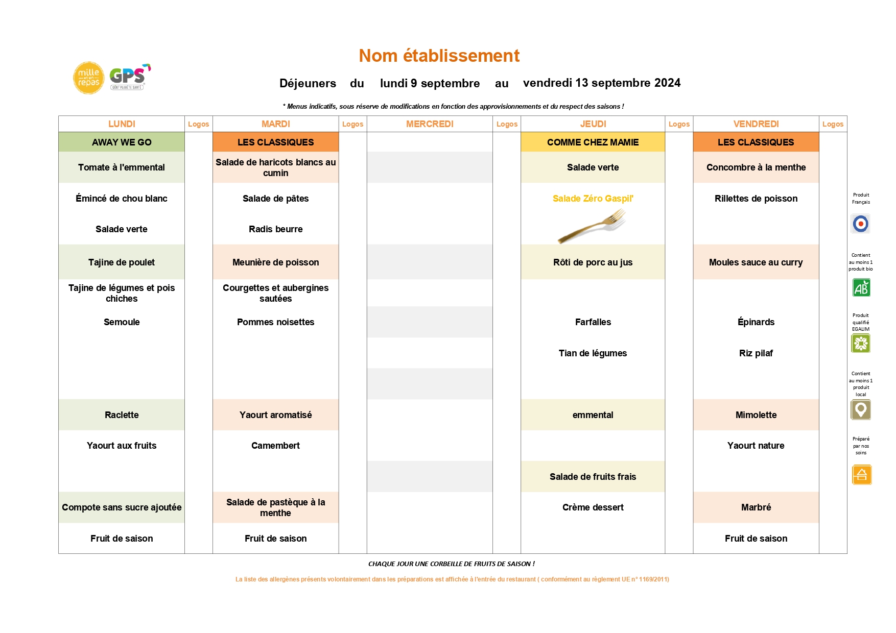 Menus