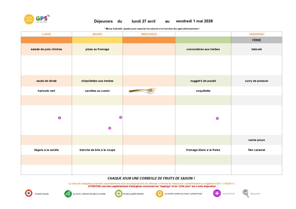Menus école
