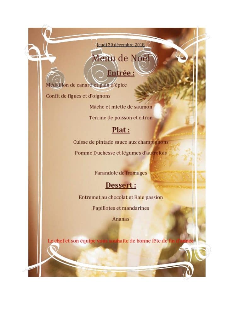 Menu de Noël - marie-rivier.org | Ensemble Scolaire Privé Catholique