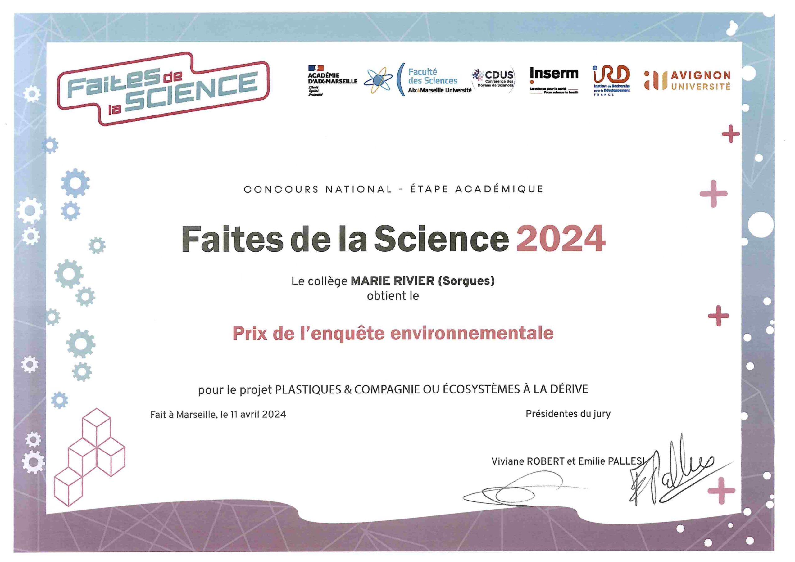 Faites de la sciences
