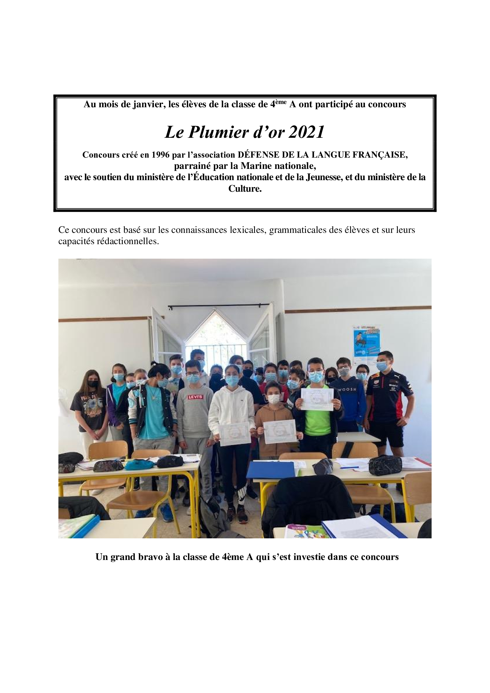 Le plumier d'or